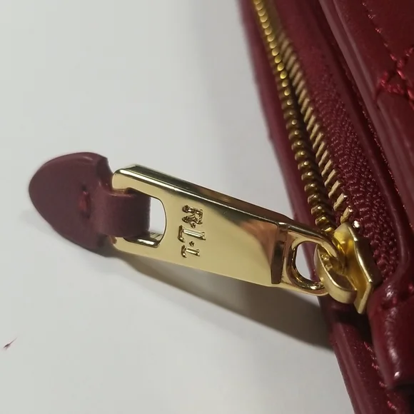 NWT Lauren Ralph Lauren Carrington New Compact Leather Wallet In Red - Picture 12 of 12